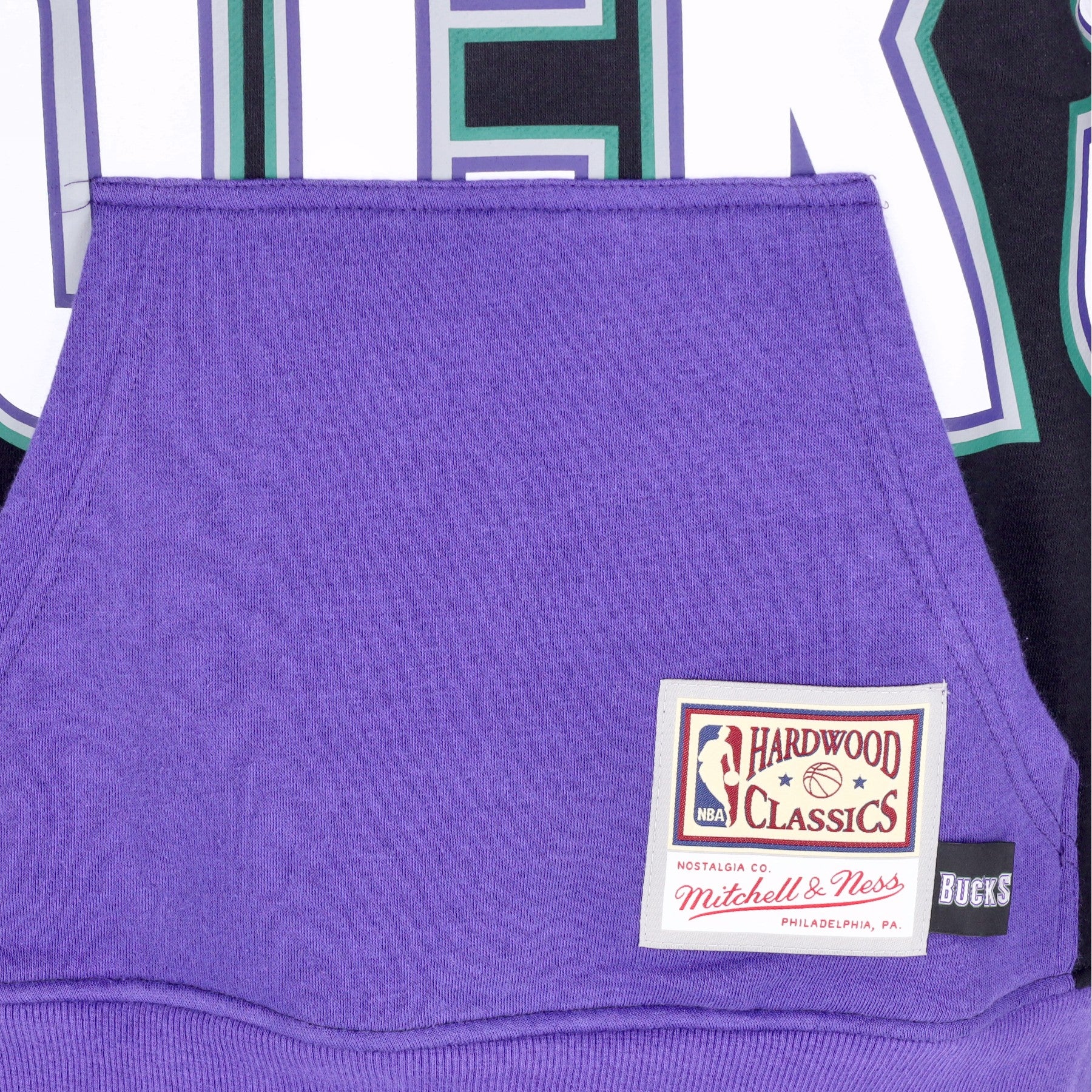 Mitchell & Ness, Felpa Cappuccio Uomo Nba Big Face Hoodie 5.0 Hardwood Classics Milbuc, 