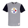 Mitchell & Ness, Maglietta Uomo Nfl Color Blocked Tee Pitste, Grey Heather