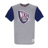 Mitchell & Ness, Maglietta Uomo Nba Color Blocked Tee Hardwood Classics Nejnet, Grey Heather