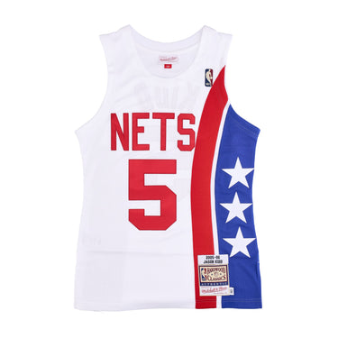Mitchell & Ness, Canotta Basket Uomo Nba Alternate Jersey Hardwood Classics No 5 Jason Kidd 2005-06 Nejnet, White/original Team Colors