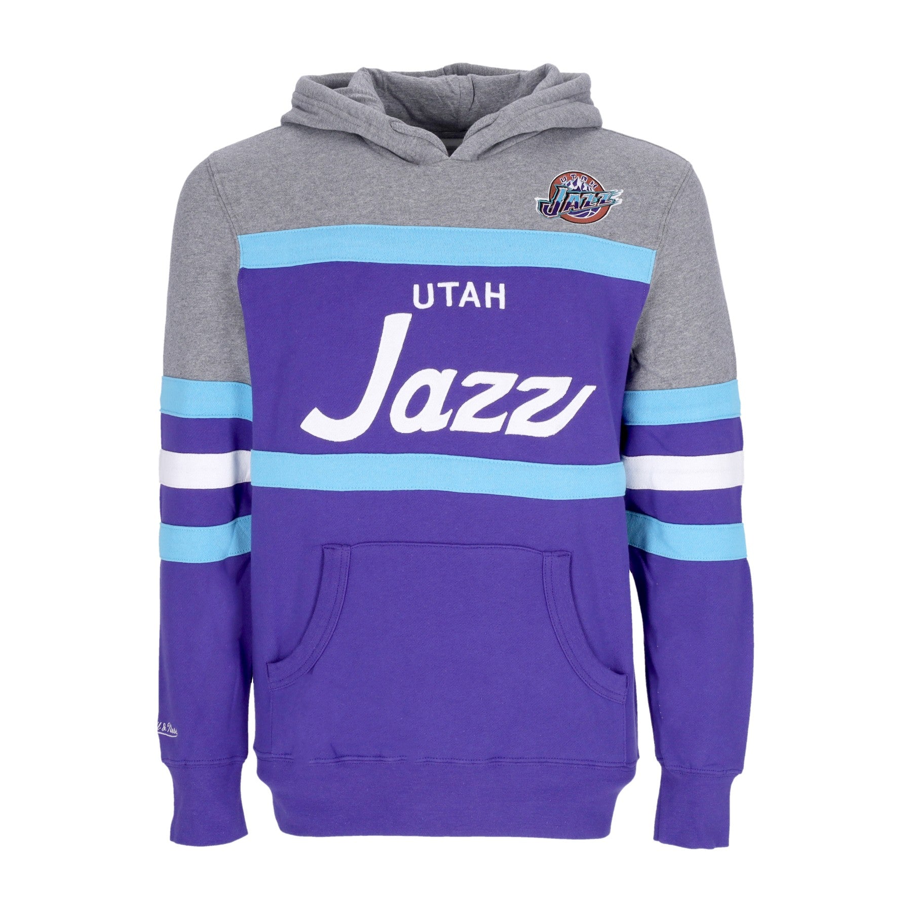 Mitchell & Ness, Felpa Cappuccio Uomo Nba Headcoach Hoodie Hardwood Classics Utajaz, Purple