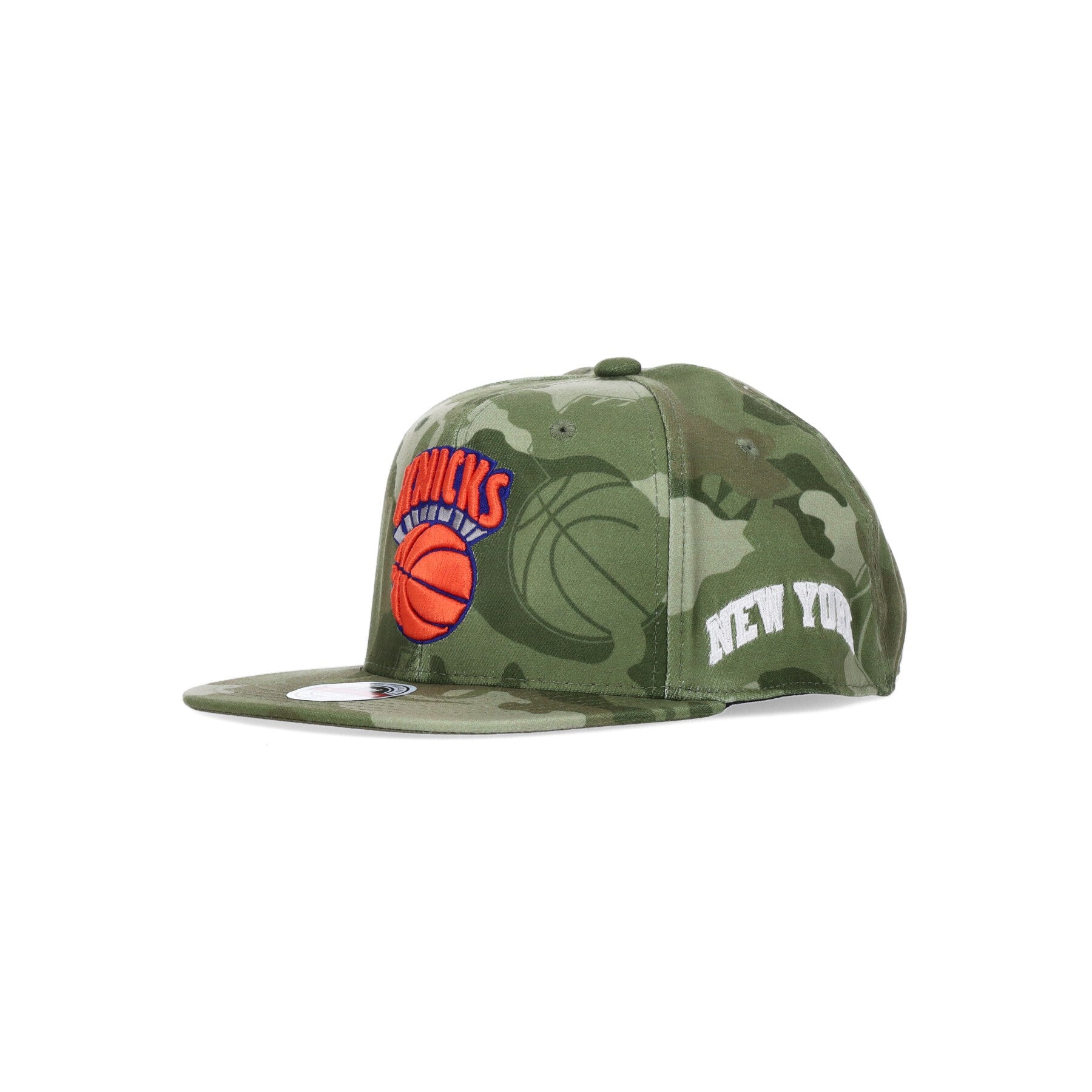 Mitchell & Ness, Cappellino Visiera Piatta Uomo Nba Tonal Camo Stretch Fitted Hardwood Classics Neykni, Camo Green
