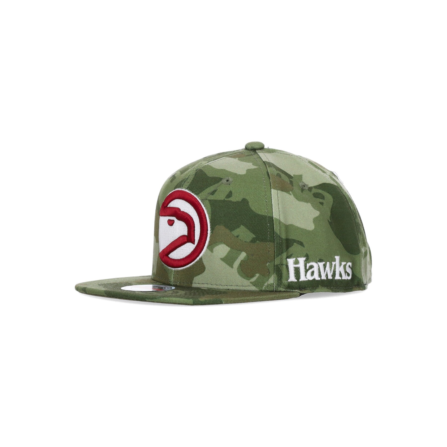 Mitchell & Ness, Cappellino Visiera Piatta Uomo Nba Tonal Camo Stretch Fitted Hardwood Classics Atlhaw, Camo Green