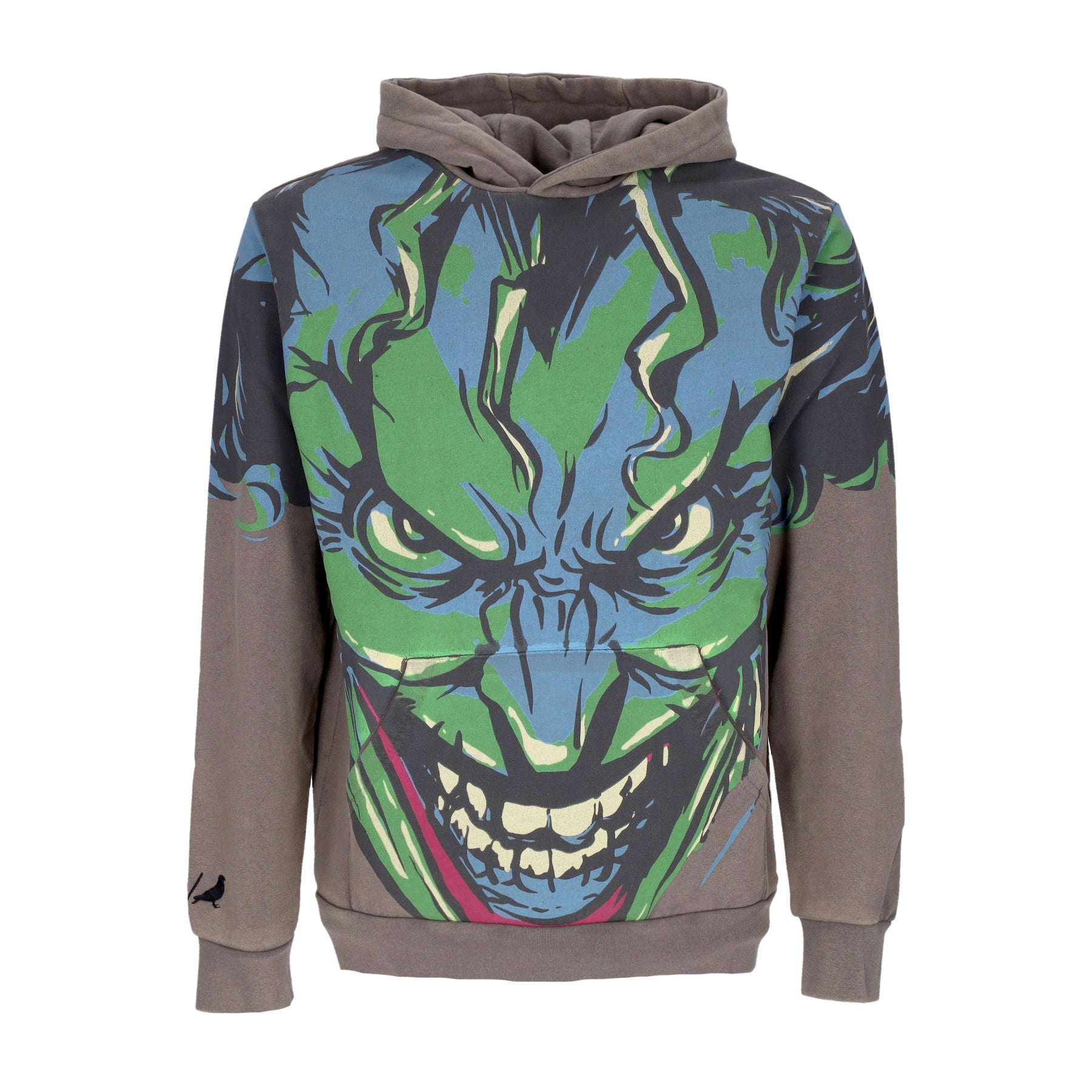 Staple, Felpa Cappuccio Uomo Joker Face Hoodie X Batman, Charcoal