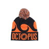 Octopus, Cappello Pom Pom Uomo Pom Pom Logo Beanie, Black/orange