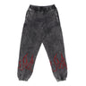 Vision Of Super, Pantalone Tuta Felpato Uomo Embroidered Flames Pants, Grey/red