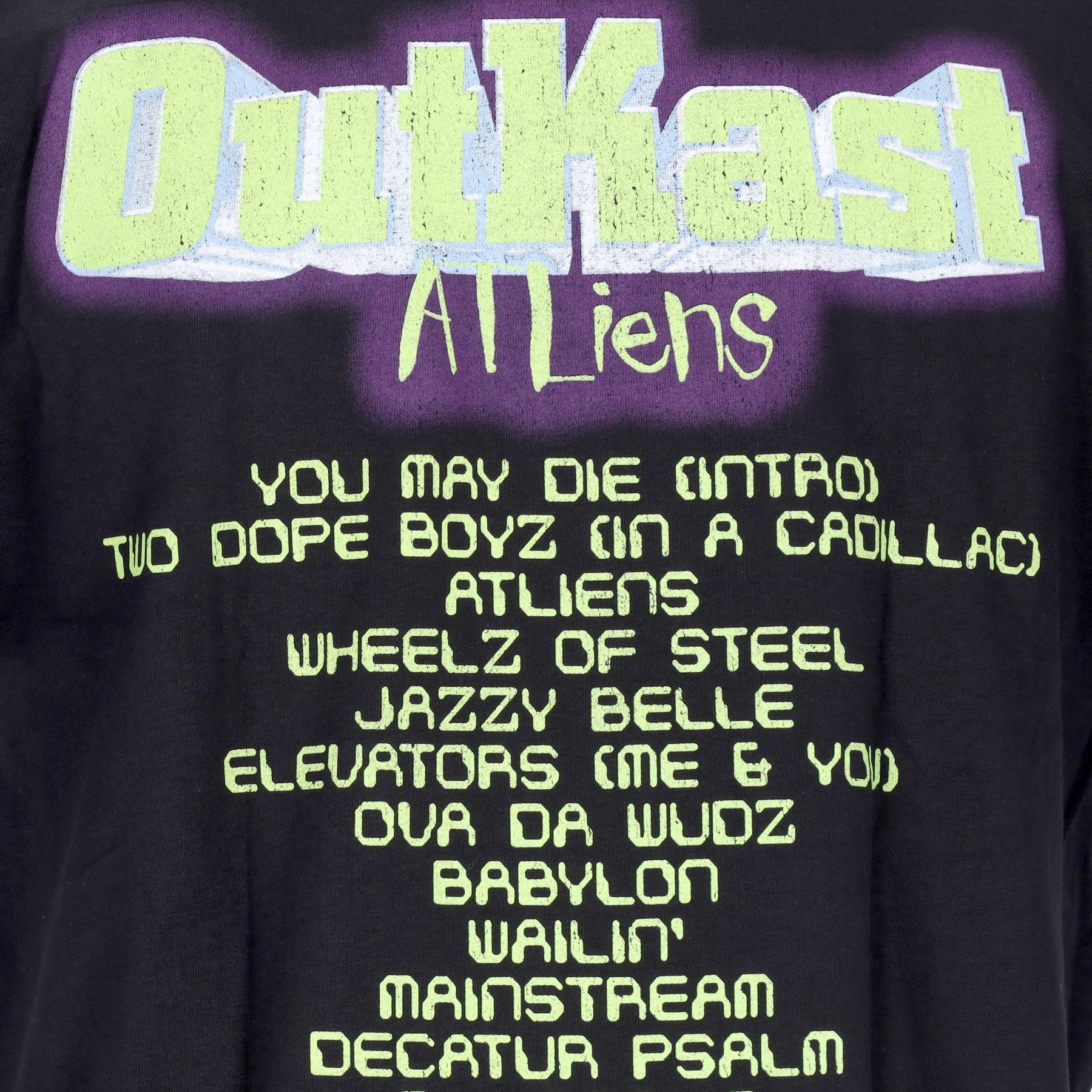 Outkast Atliens couvre le t-shirt t-shirt oversize noir noir