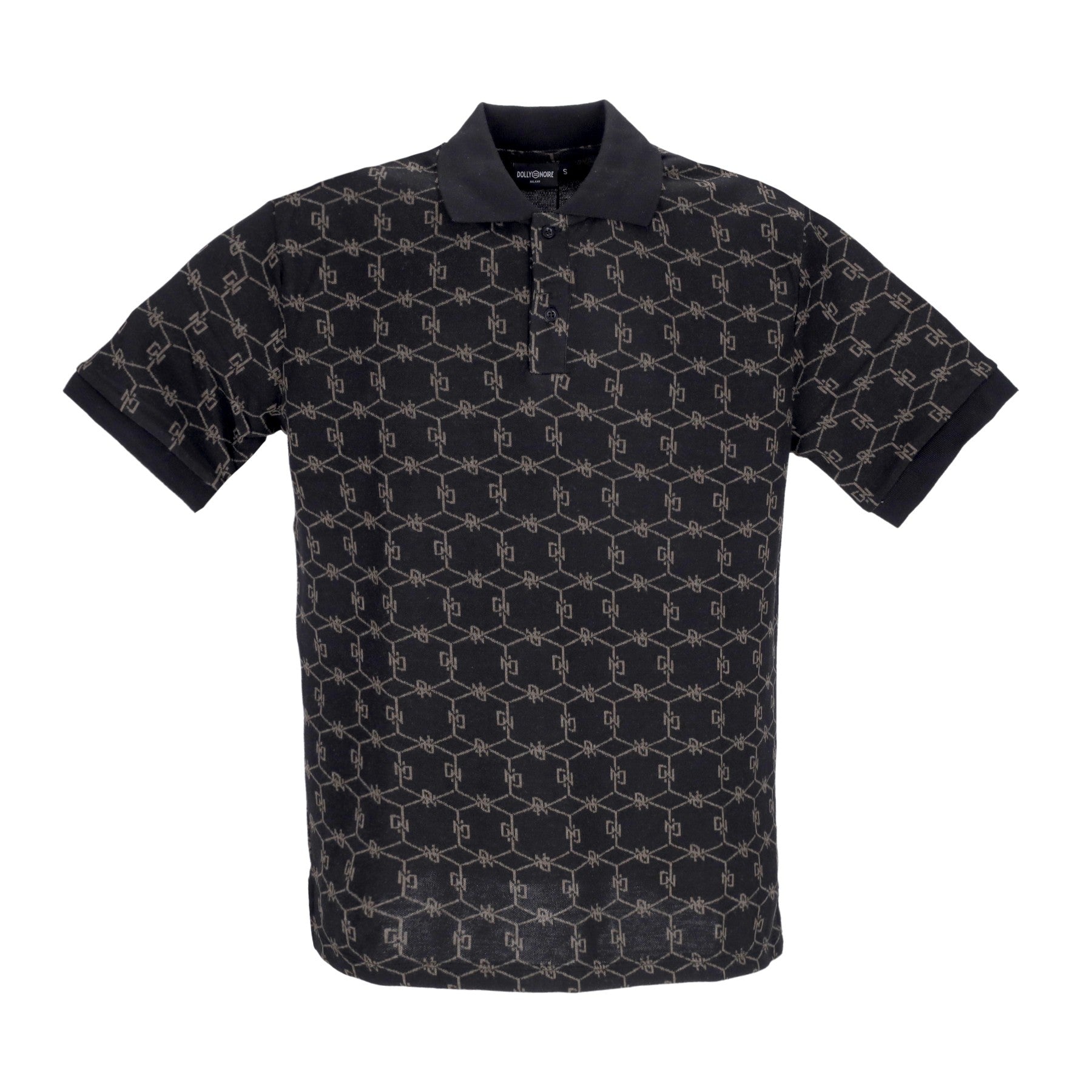 Dolly Noire, Polo Manica Corta Uomo Monogram Jacquard Polo Oversize, Black