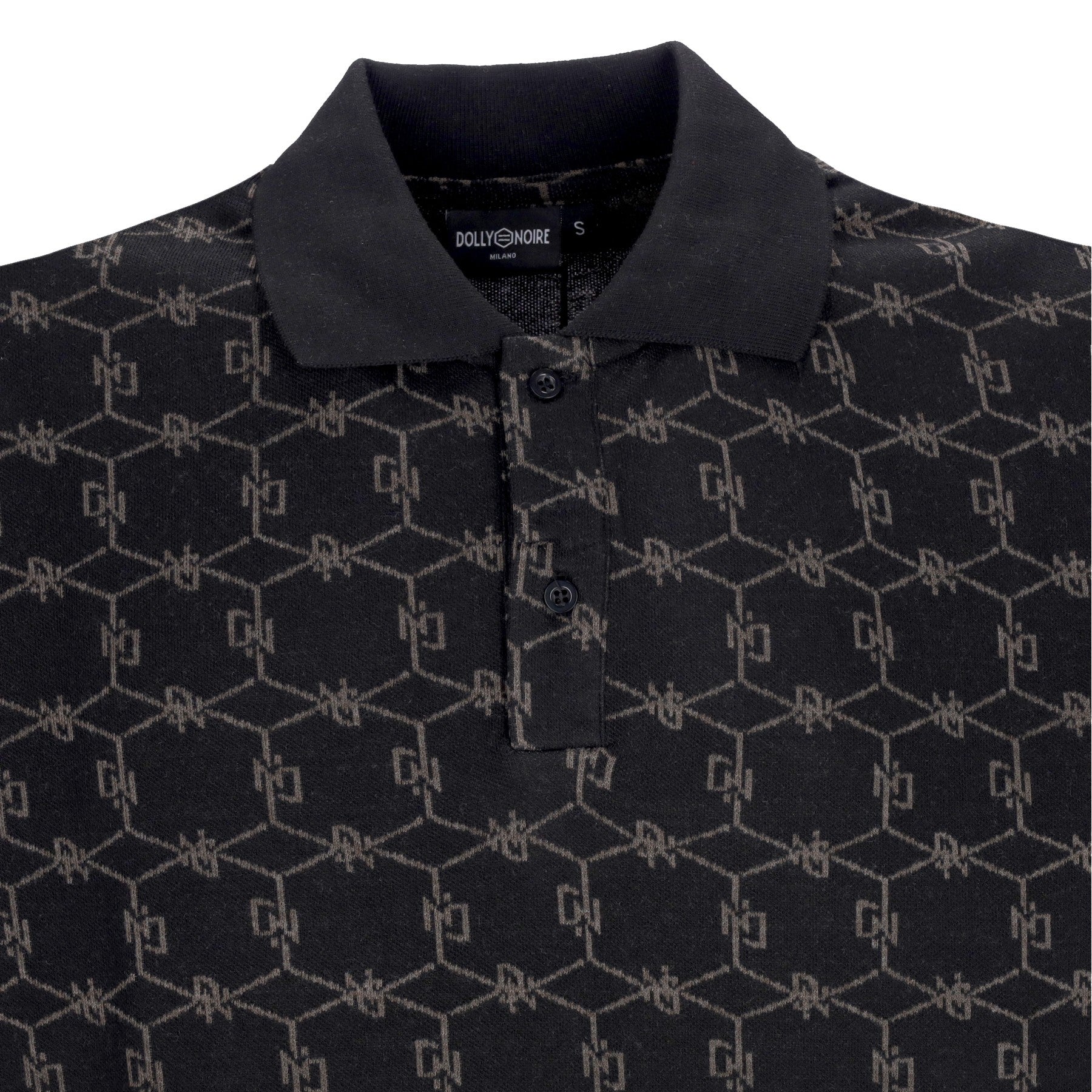 Dolly Noire, Polo Manica Corta Uomo Monogram Jacquard Polo Oversize, 