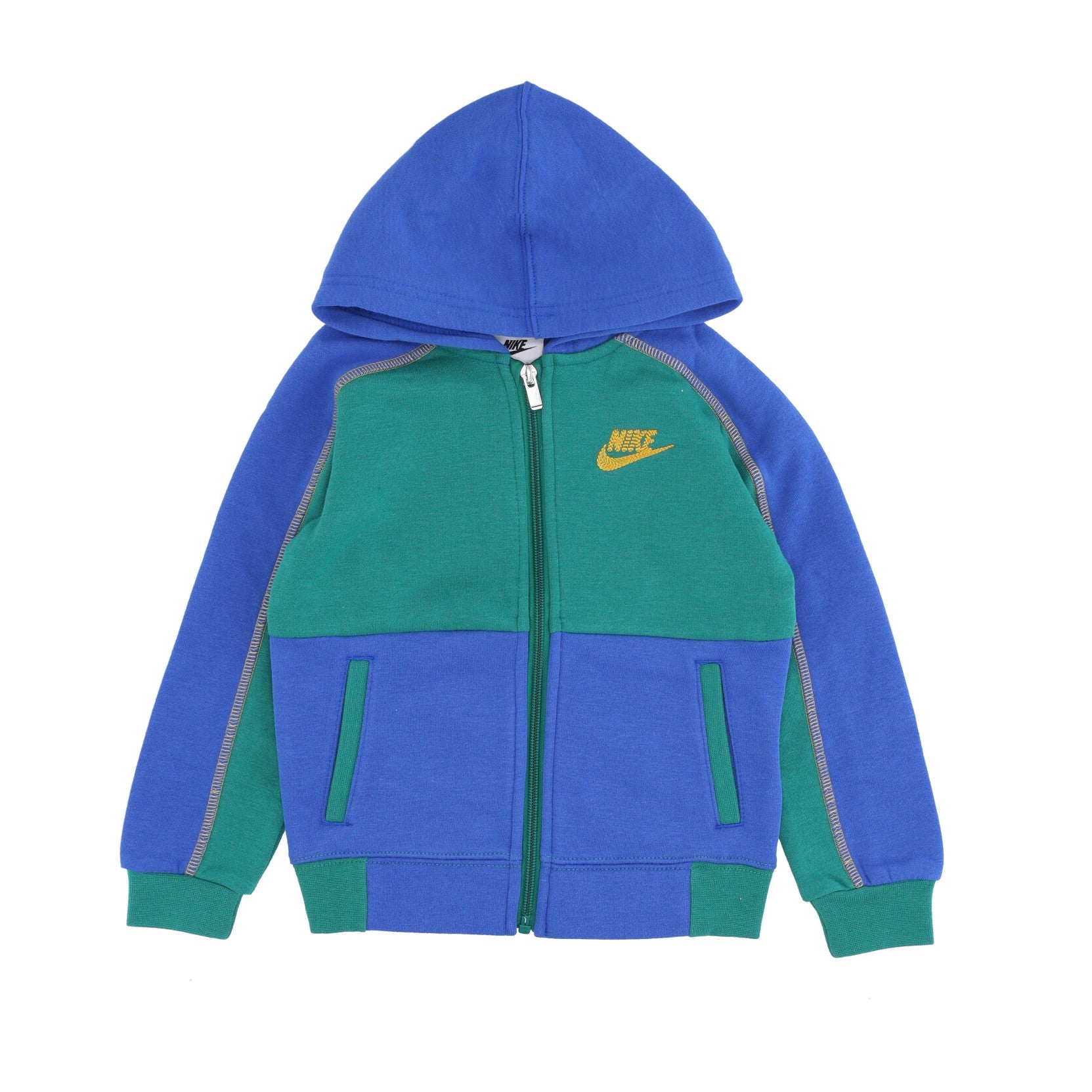 Nike, Felpa Cappuccio Zip Bambino Amplify Fleece Full Zip Hoodie, Game Royal