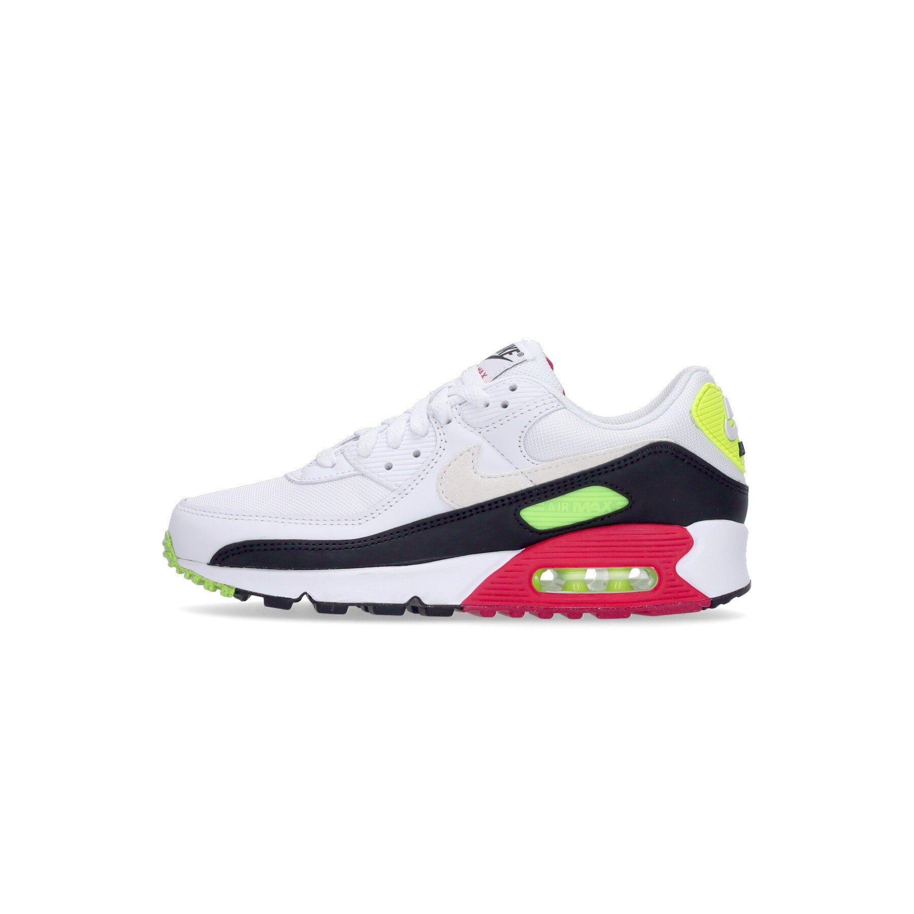 Nike, Scarpa Bassa Uomo Air Max 90, White/black/volt/rush Pink