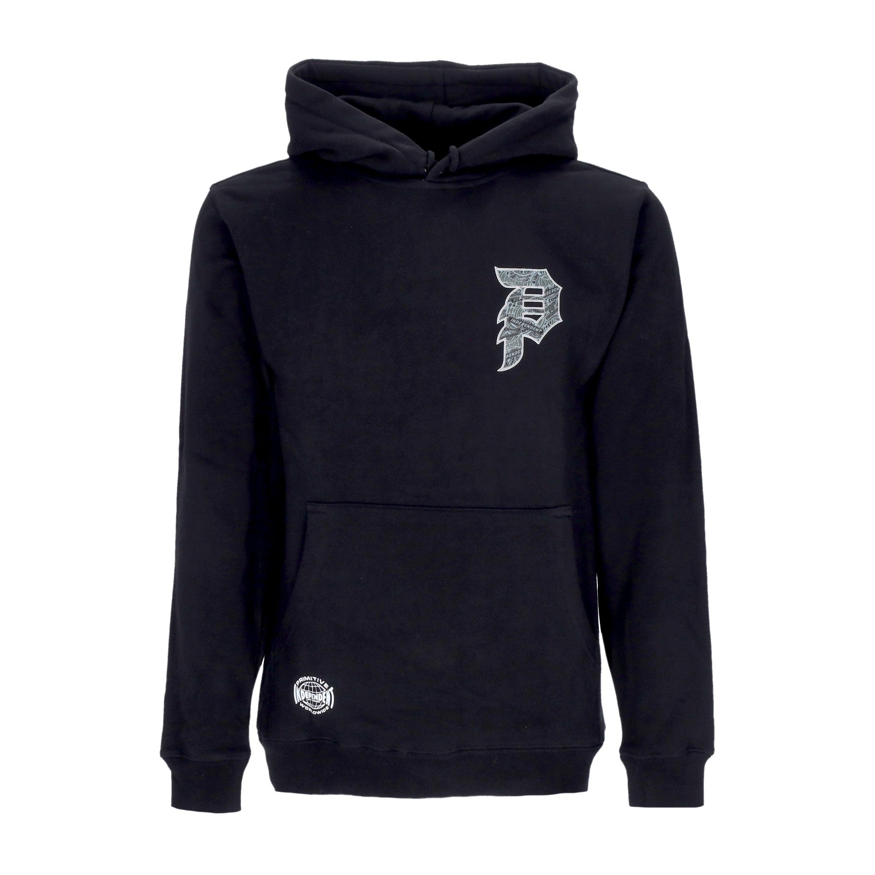 Primitive, Felpa Cappuccio Uomo Stickers Dirty P Hood X Independent, 