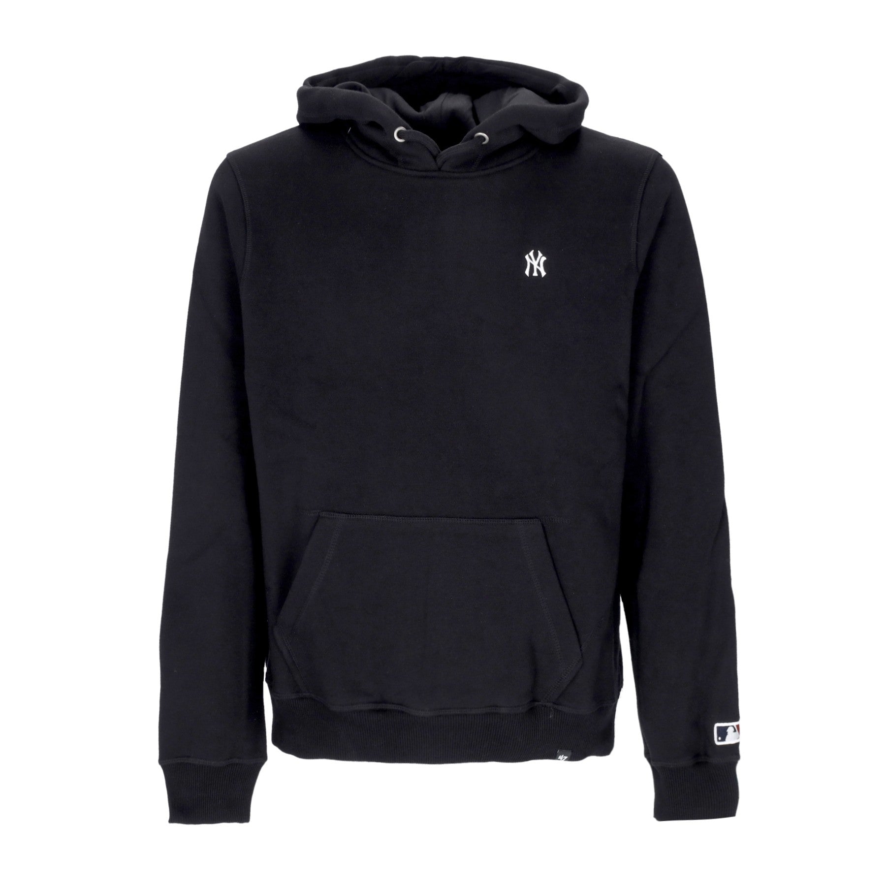 47 Brand, Felpa Cappuccio Uomo Mlb Base Runner Emb Burnside Hoodie Neyyan, Jet Black