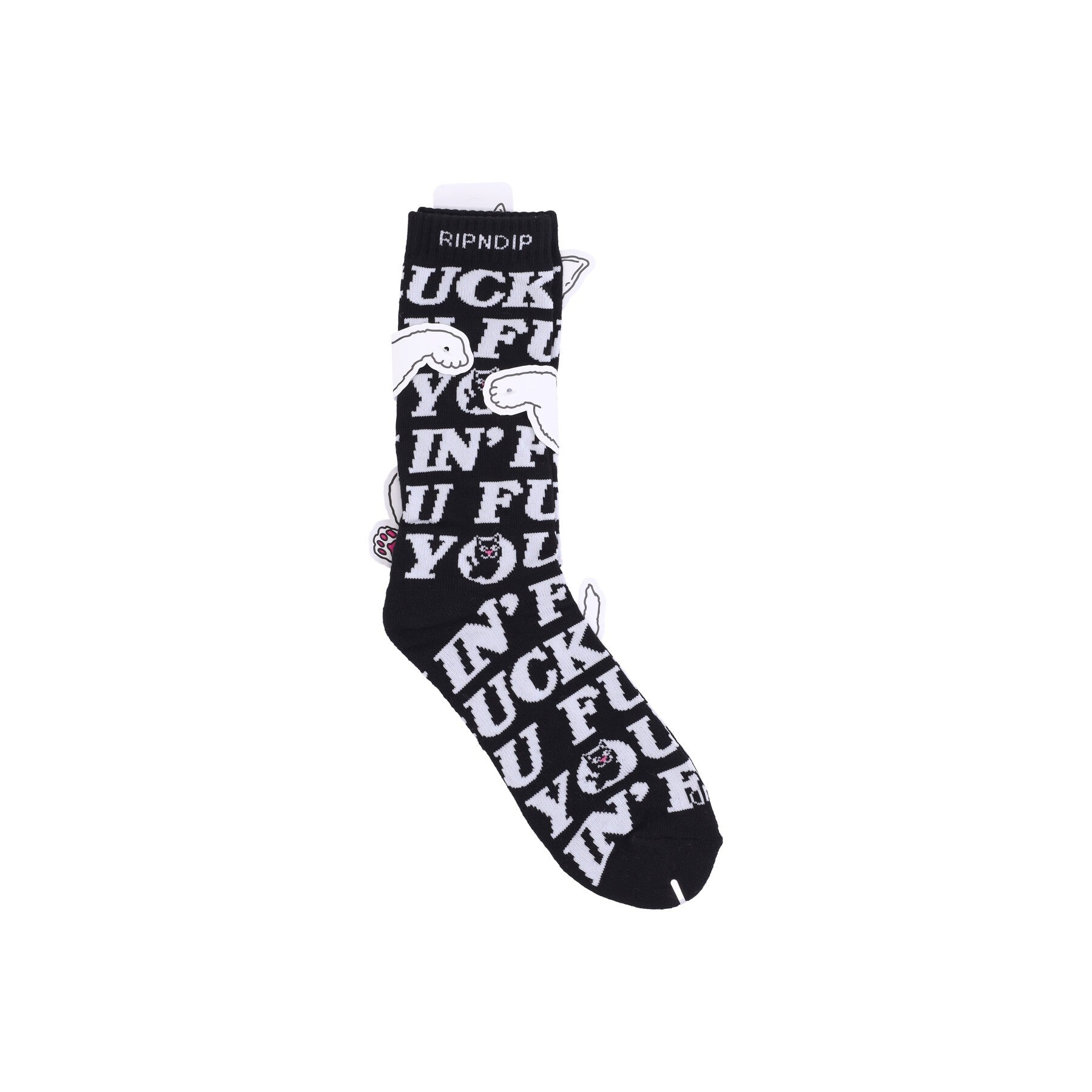 Ripndip, Calza Media Uomo Fuckin' Fuck Socks, Black