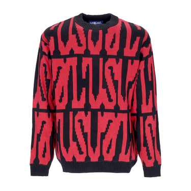 Usual, Maglione Uomo Digi Sweater, Black/red