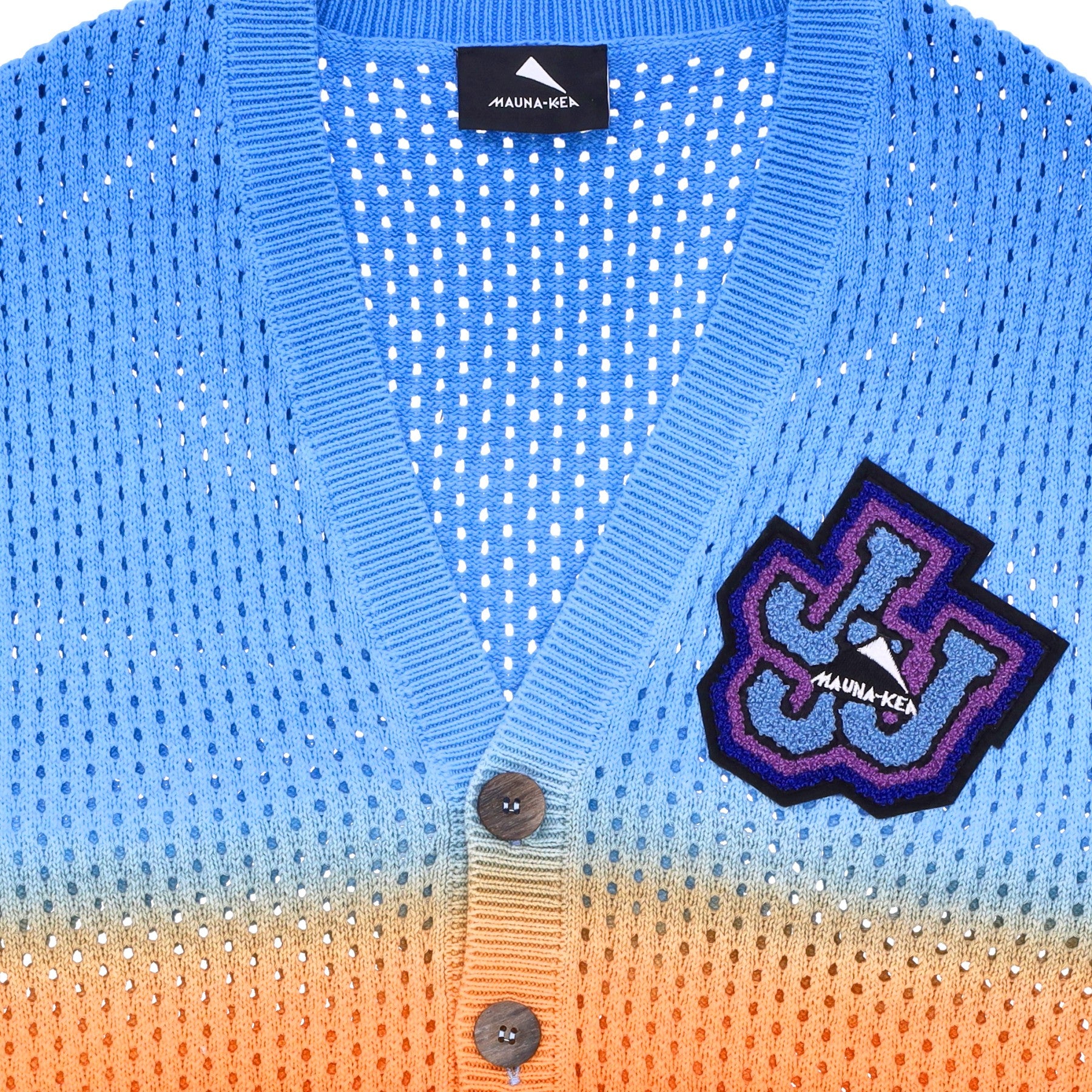 Mauna-kea, Pullover Smanicato Uomo Knitwear Vest X Triple J, Cyan/orange