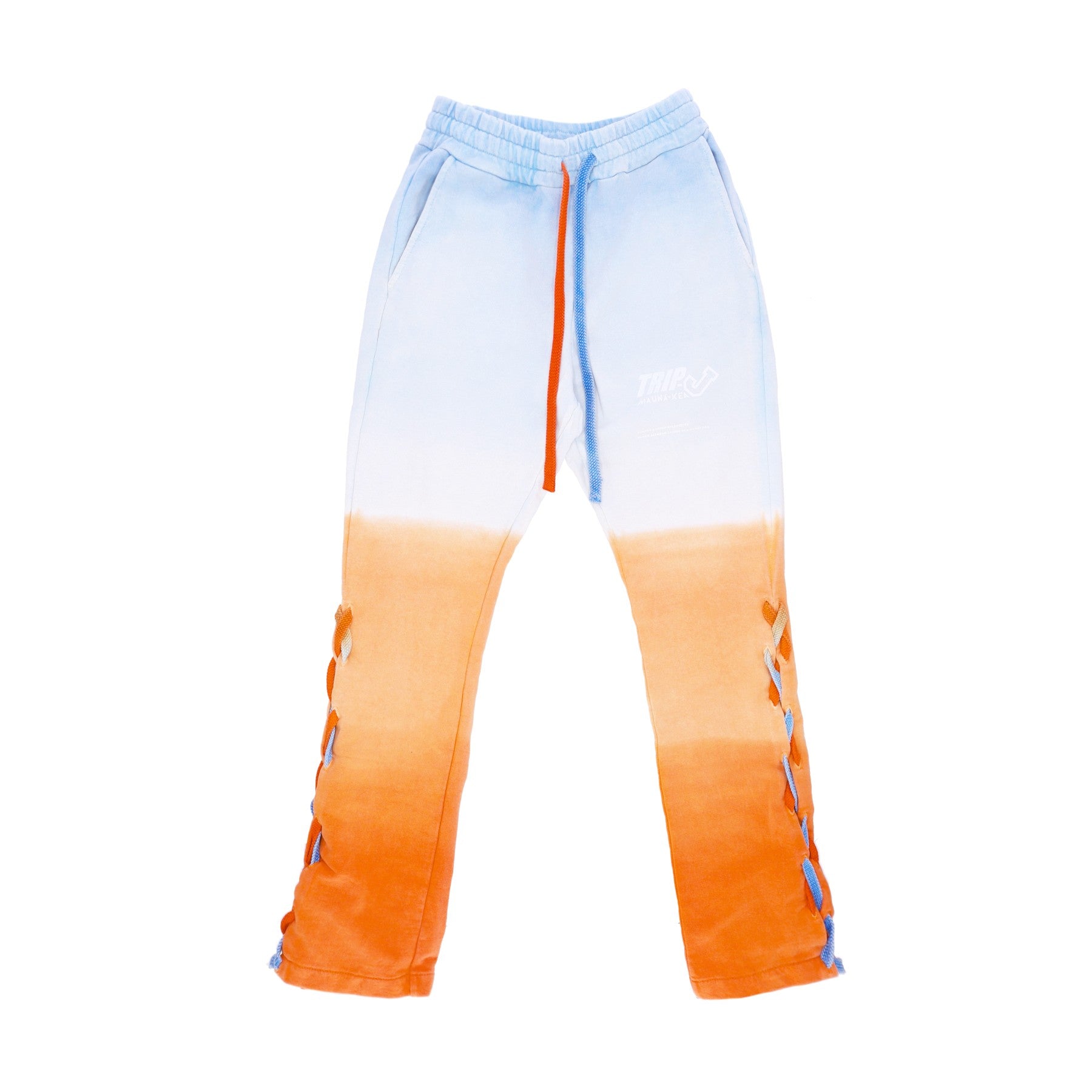 Mauna-kea, Pantalone Tuta Leggero Uomo Degrade' Flare Pants X Triple J, Cyan/orange