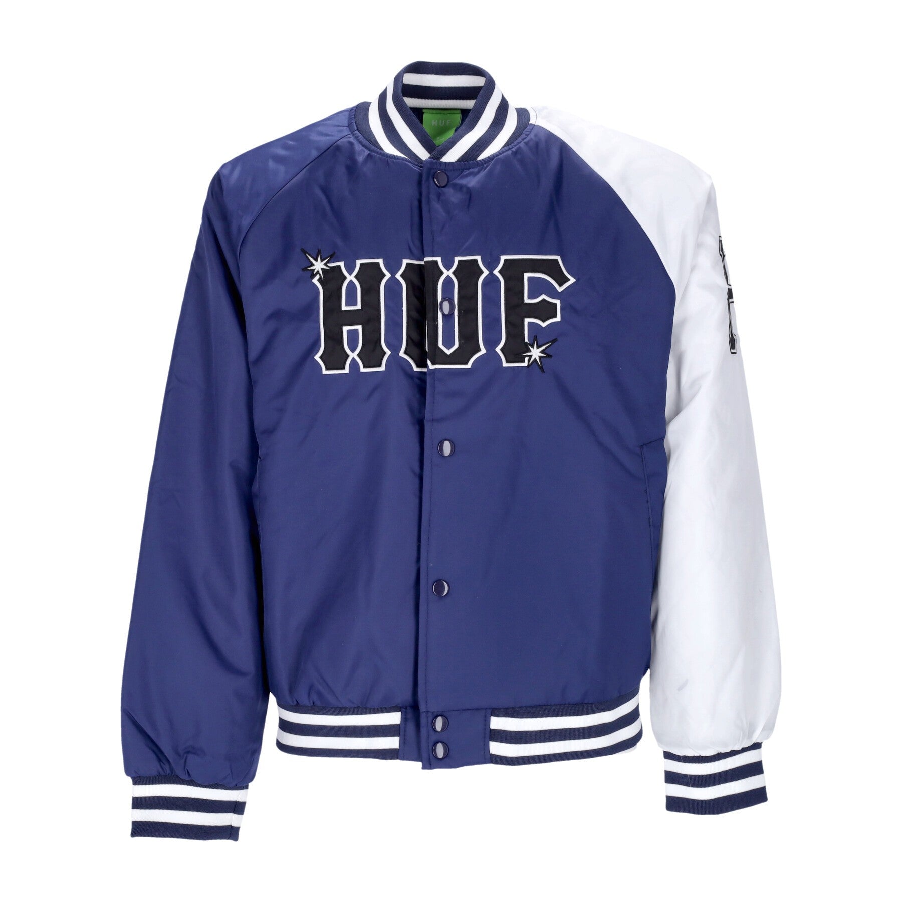 Huf, Giubbotto Bomber Uomo Satin Baseball Jacket, Navy