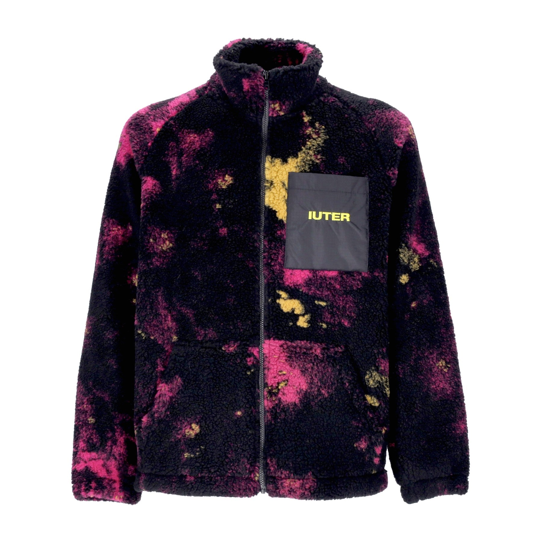 Iuter, Orsetto Uomo Tie Dye Fur Zip Neck, Purple