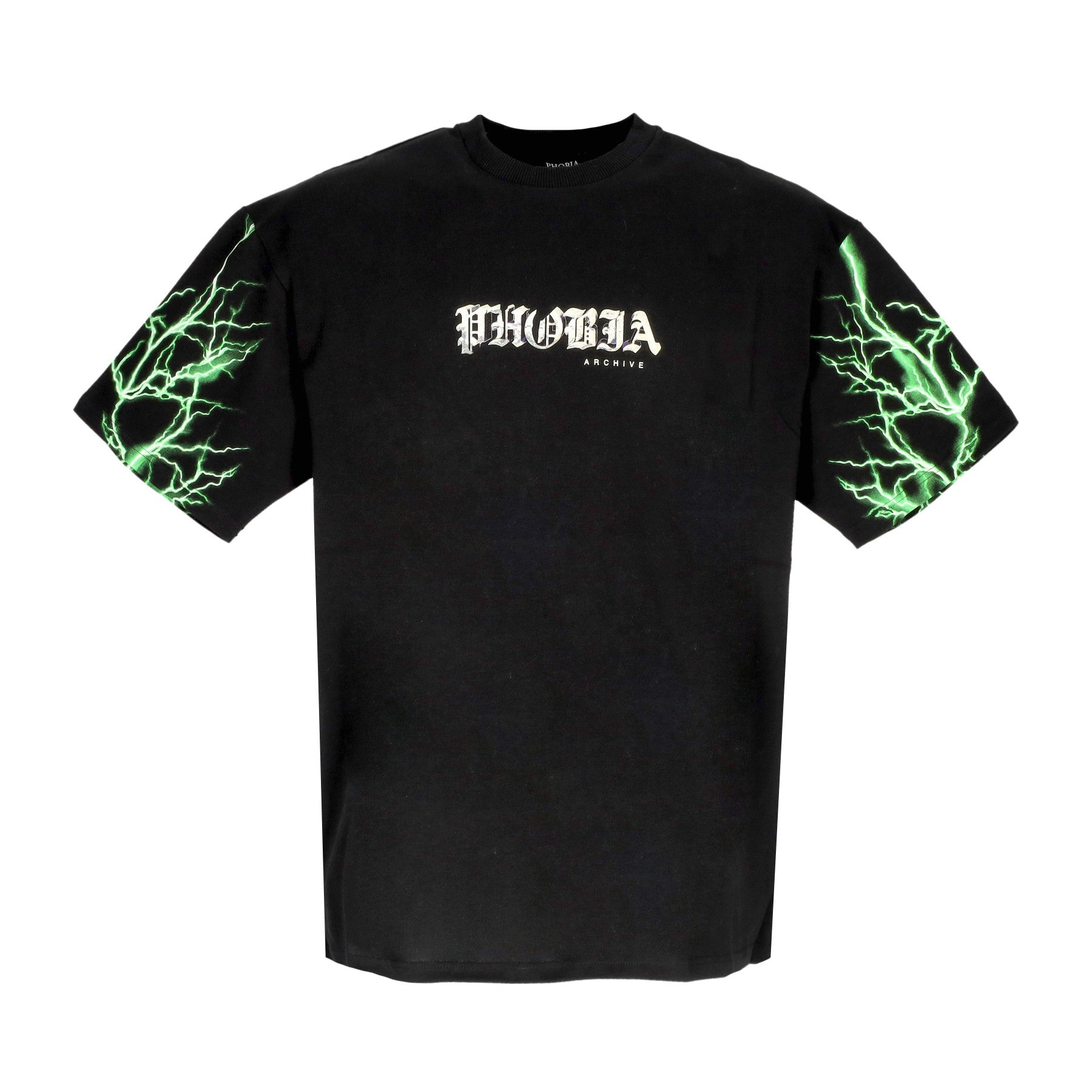 Phobia, Maglietta Uomo Lightning Tee, Black/green