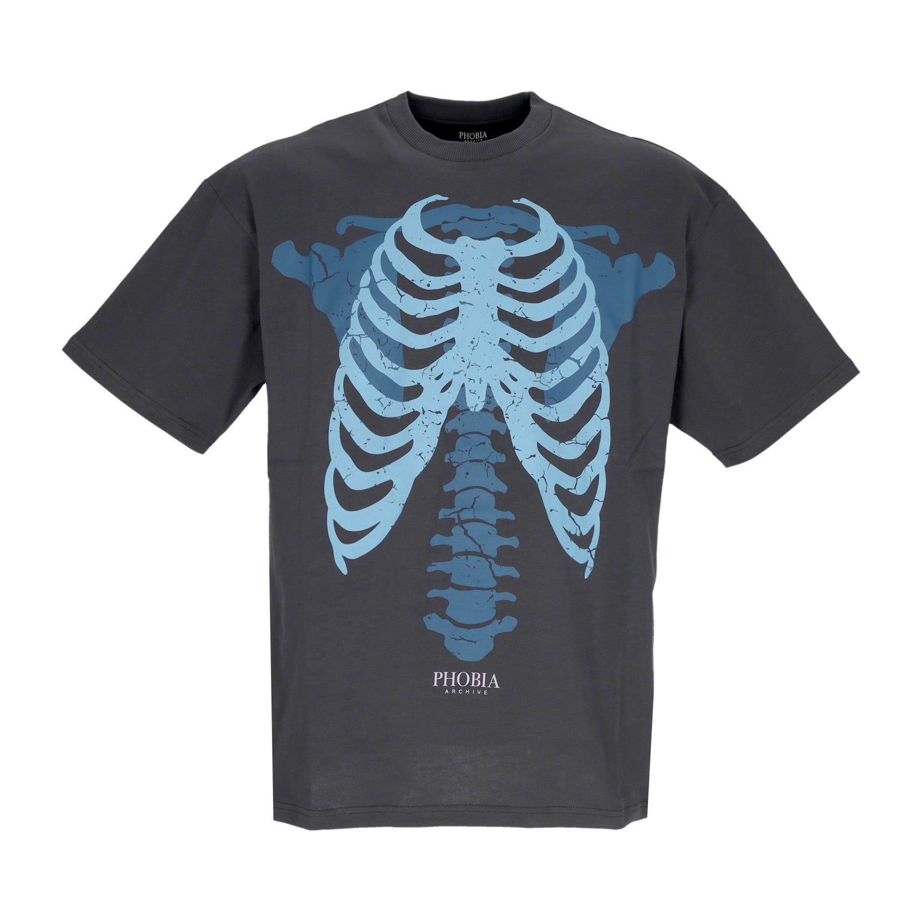 Phobia, Maglietta Uomo Bones Tee, Grey/blue/light Blue
