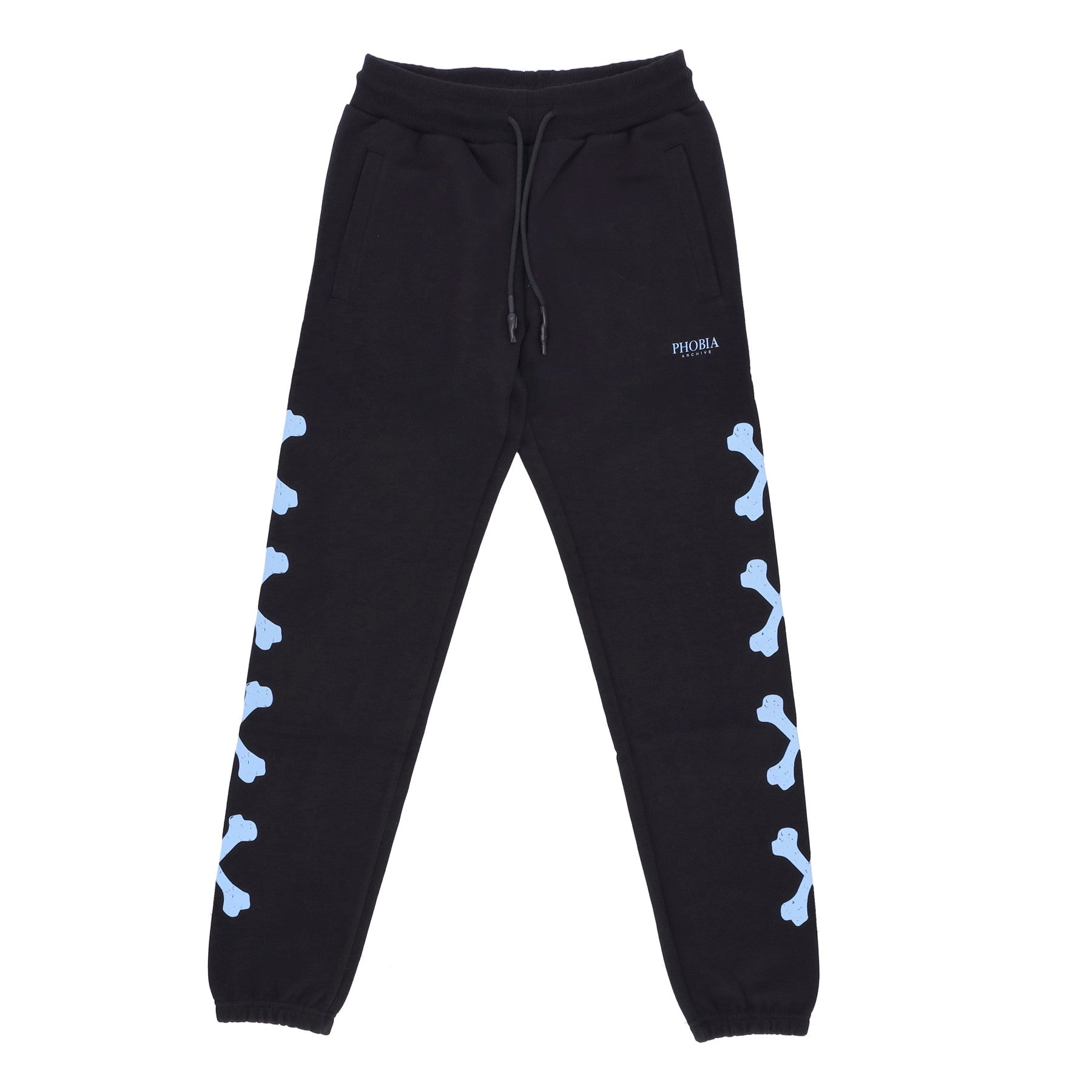 Phobia, Pantalone Tuta Leggero Uomo Cross Bones Pants, Black/light Blue