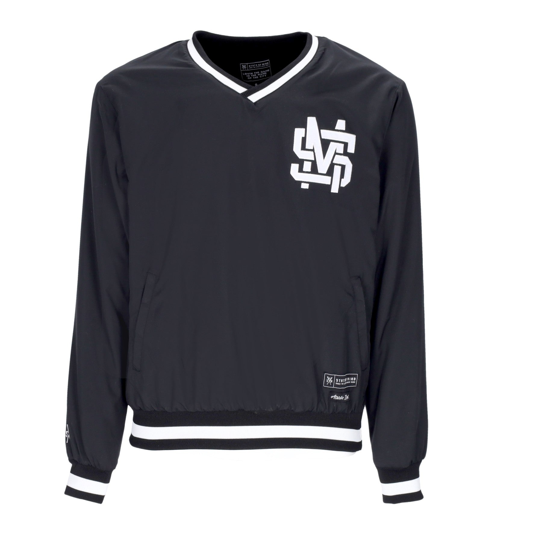 5tate Of Mind, Felpa Tipo Hockey Uomo Monogram Baseball Pullover, Black