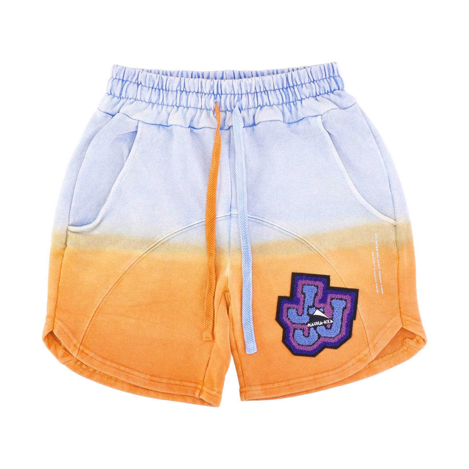 Mauna-kea, Pantalone Corto Tuta Uomo Degrade' Short Pants X Triple J, Cyan/orange