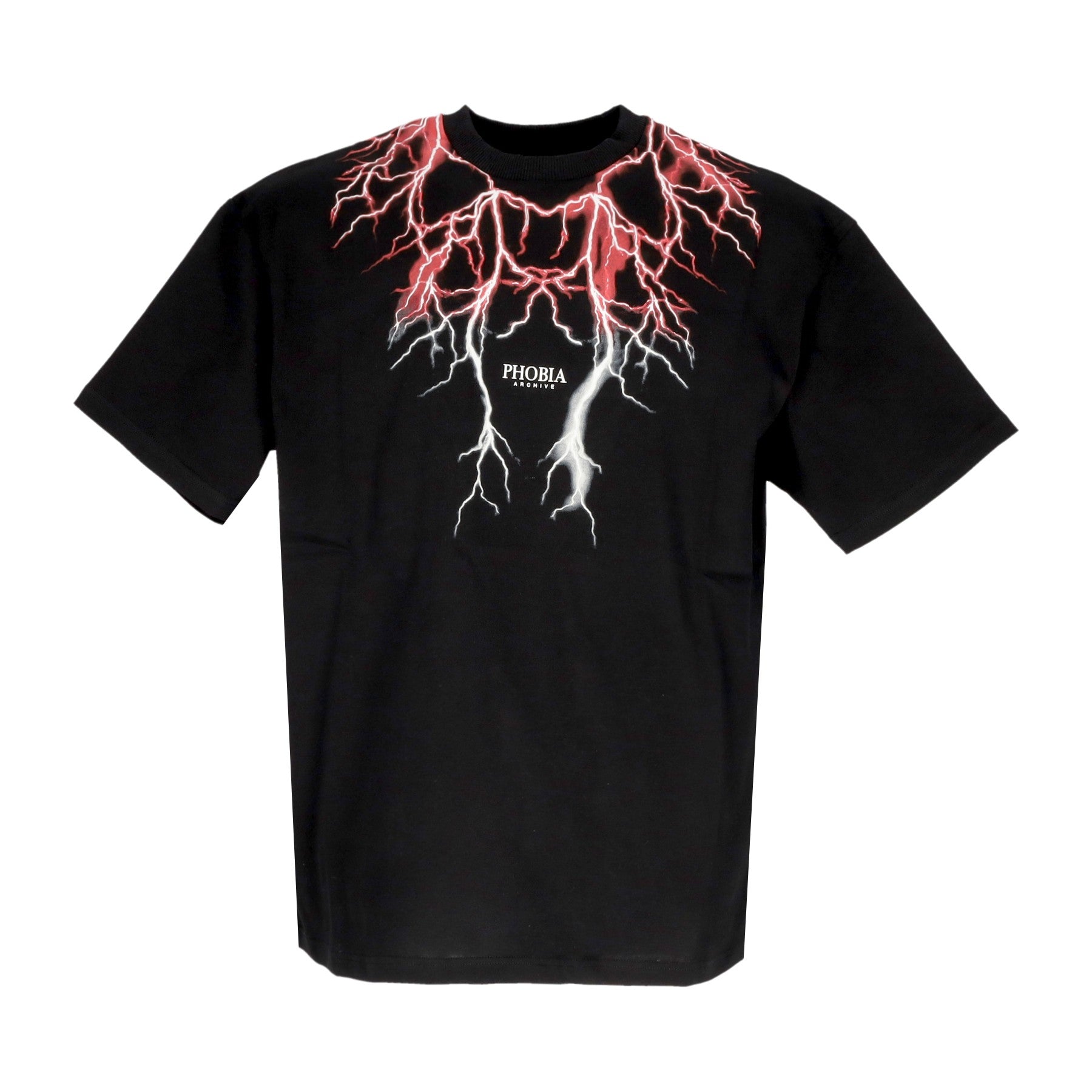 Phobia, Maglietta Uomo Front Lightning Tee, Black/red/grey