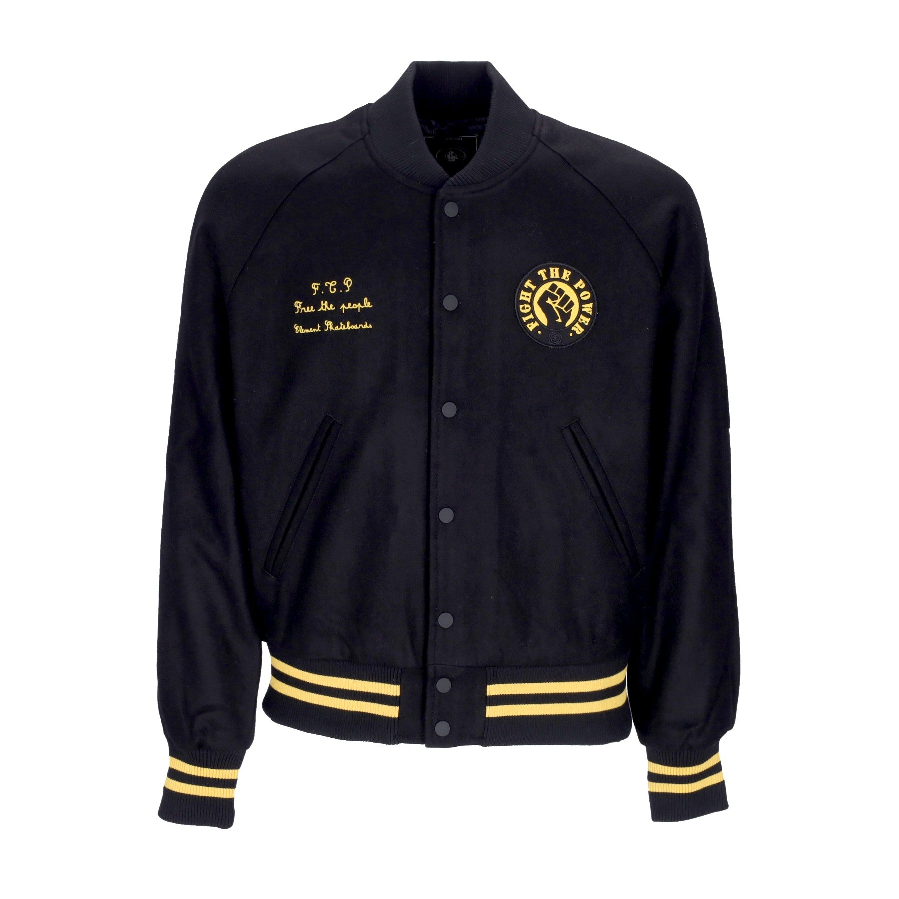 Element, Giubbotto Bomber Uomo Pexe Ftp Baseball Jacket, Flint Black