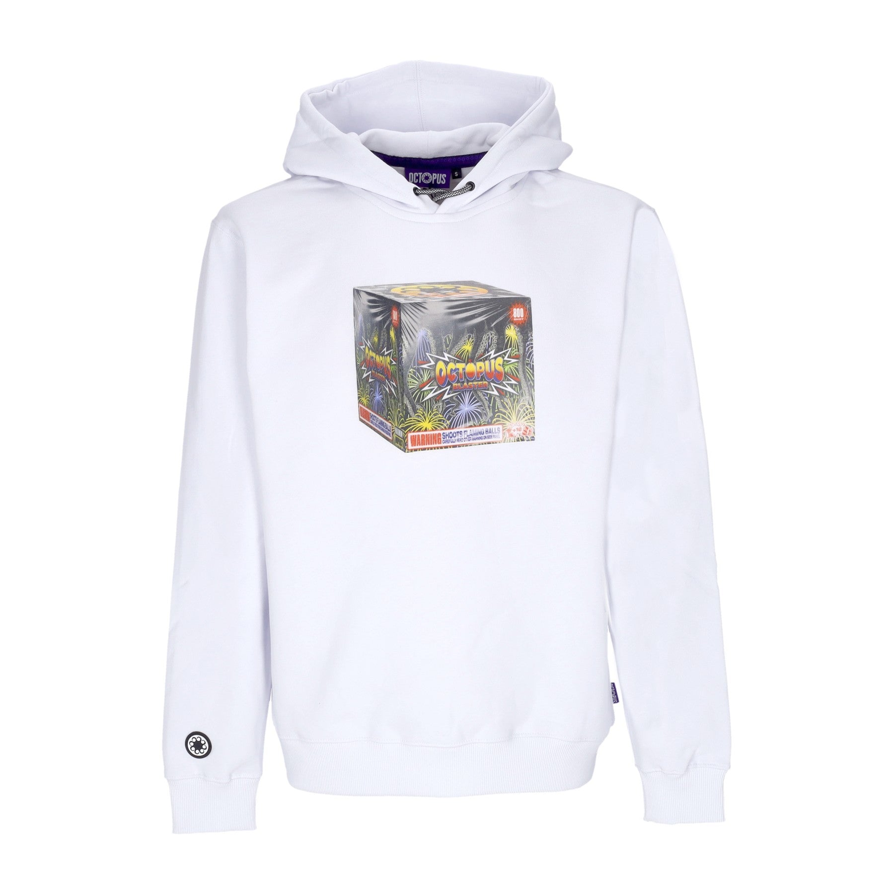 Octopus, Felpa Cappuccio Uomo Blaster Hoodie, White