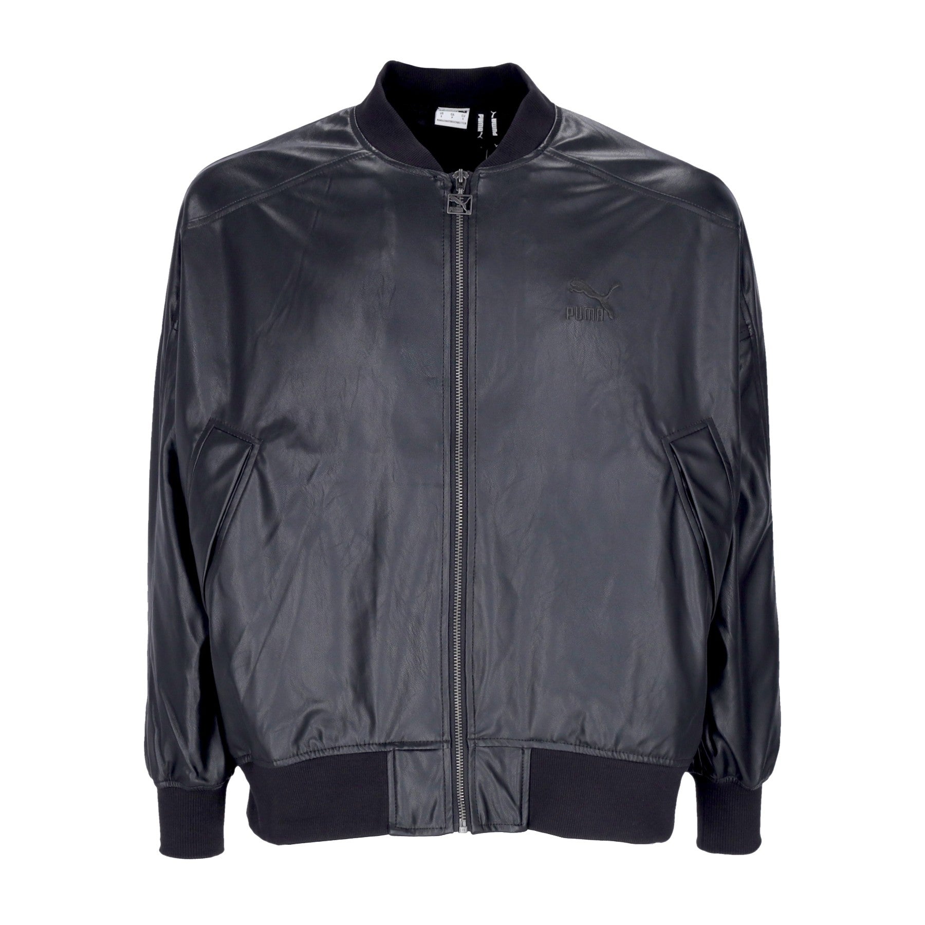 Puma, Giubbotto Donna T7 Oversized Faux Leather Bomber, Black/dark Shadow Cat