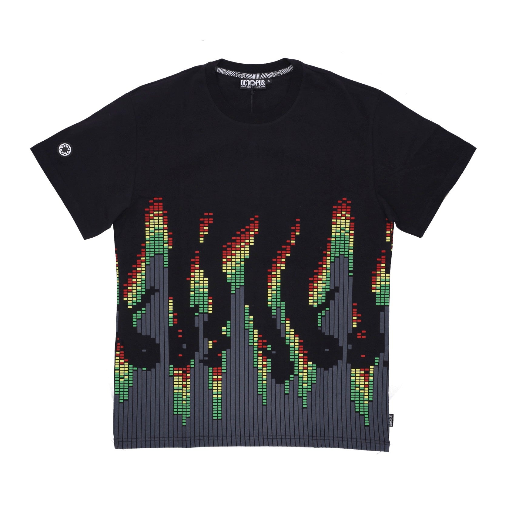 Octopus, Maglietta Uomo Sound Wave Tee, Black