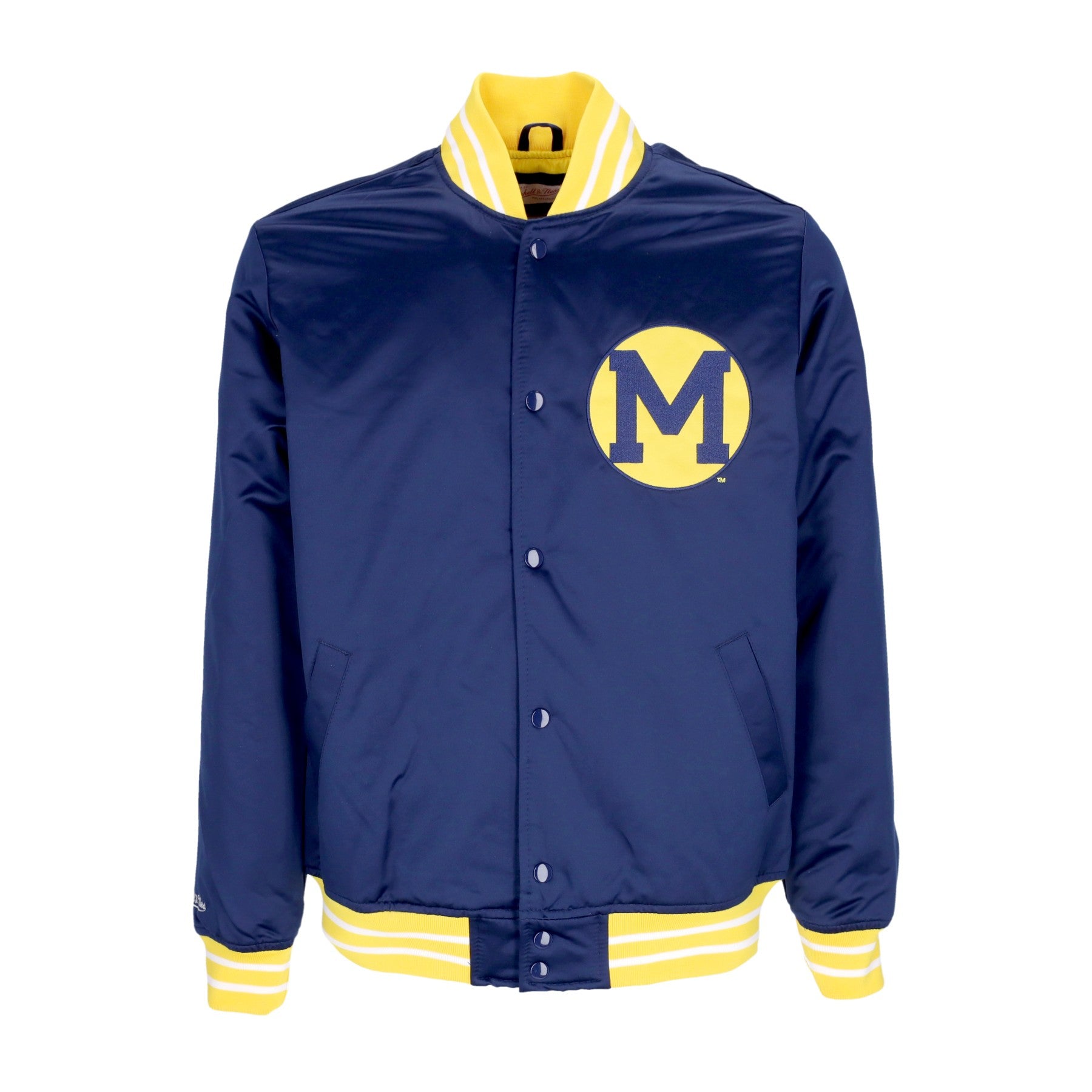 Mitchell & Ness, Giubbotto Bomber Uomo Ncaa Heavyweight Satin Jacket Micwol, Original Team Colors