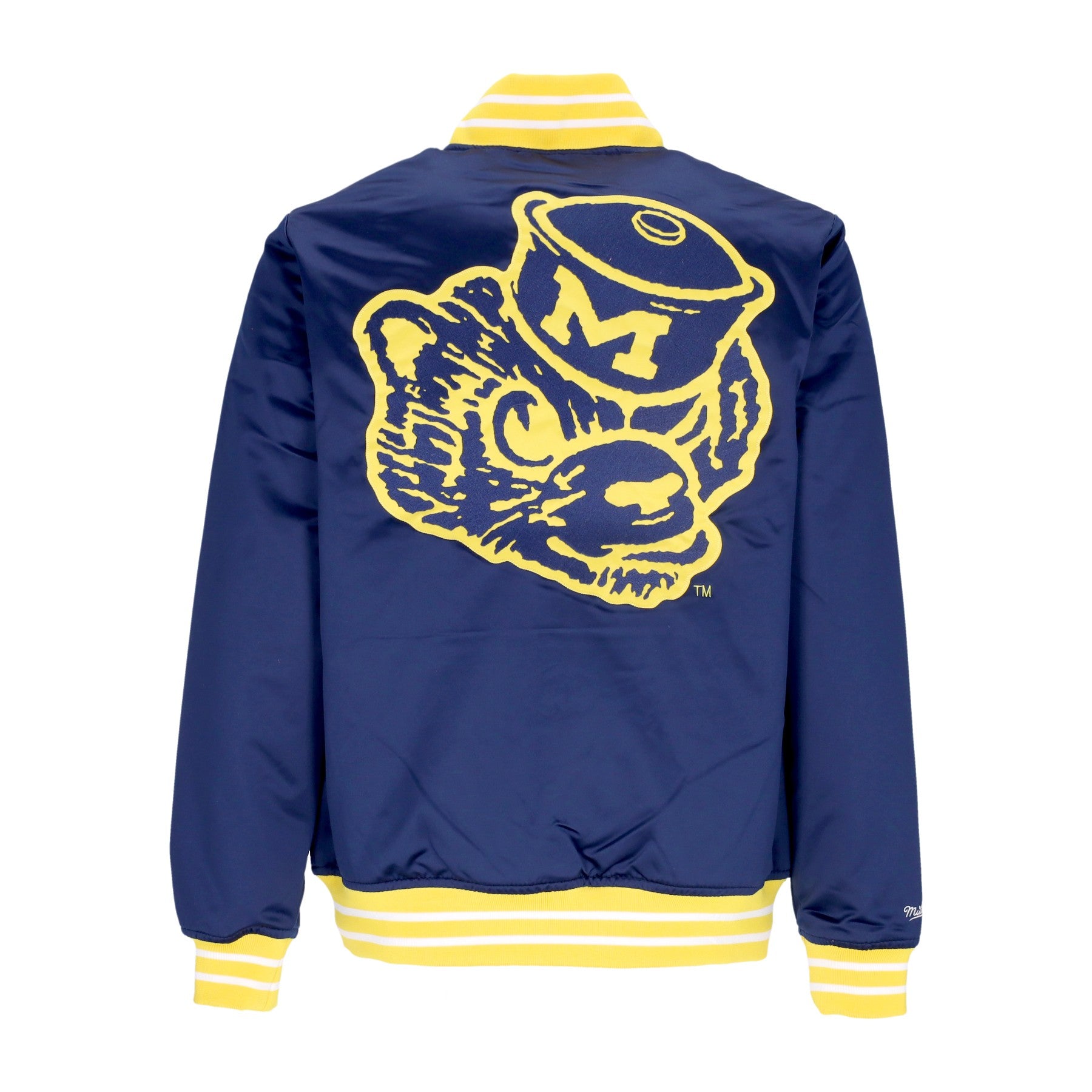 Mitchell & Ness, Giubbotto Bomber Uomo Ncaa Heavyweight Satin Jacket Micwol, 