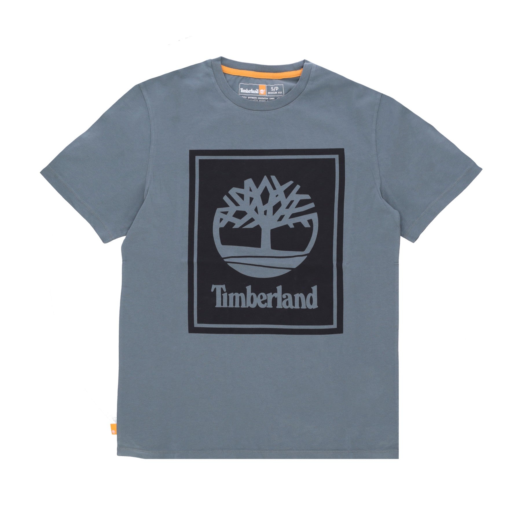 Timberland, Maglietta Uomo Stack Logo Tee, Balsam Green/black