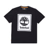 Timberland, Maglietta Uomo Stack Logo Tee, Black/white