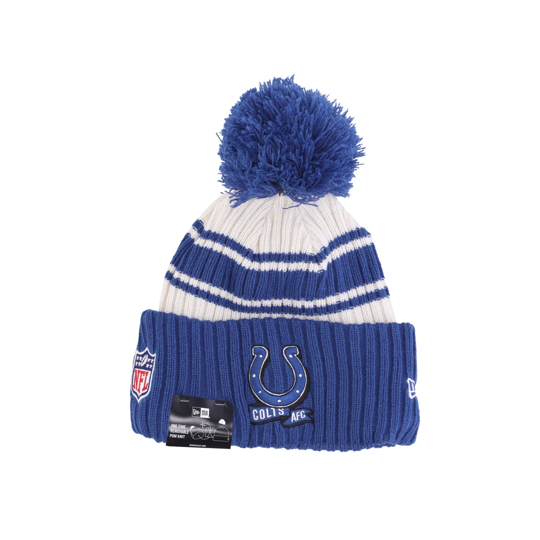 New Era, Cappello Pom Pom Uomo Nfl Sideline Sport Knit Indcol, Chrome White/original Team Colors