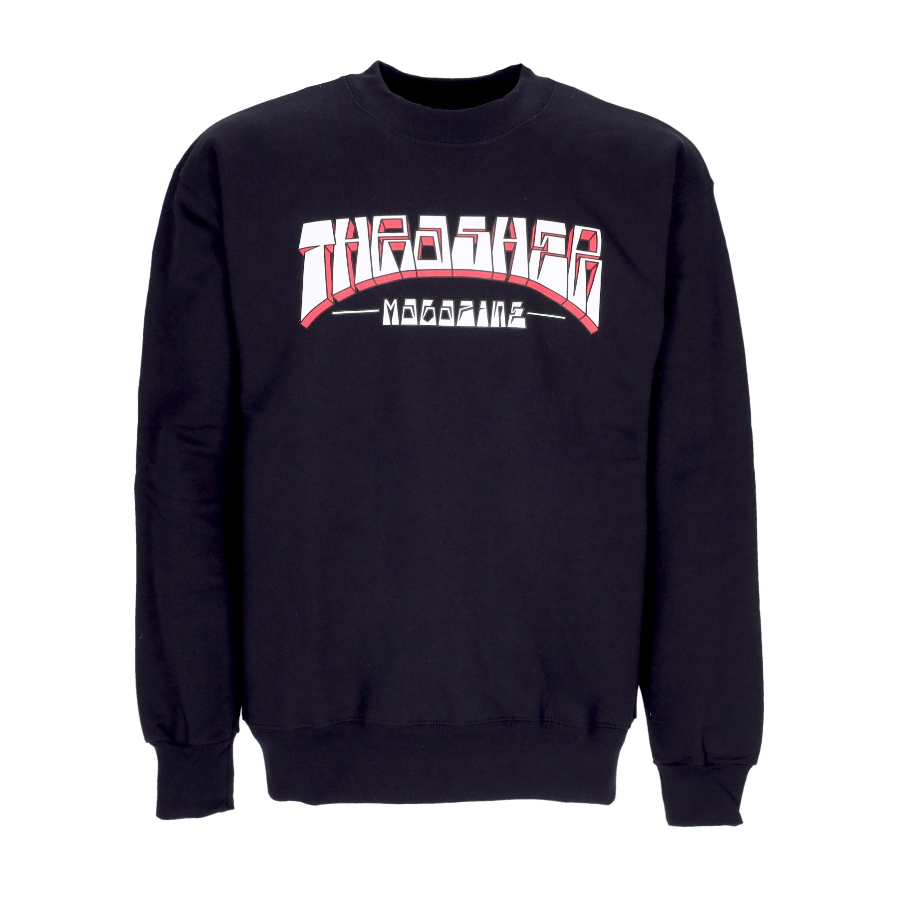 Thrasher, Felpa Girocollo Uomo Firme Crewneck, Black/white/red