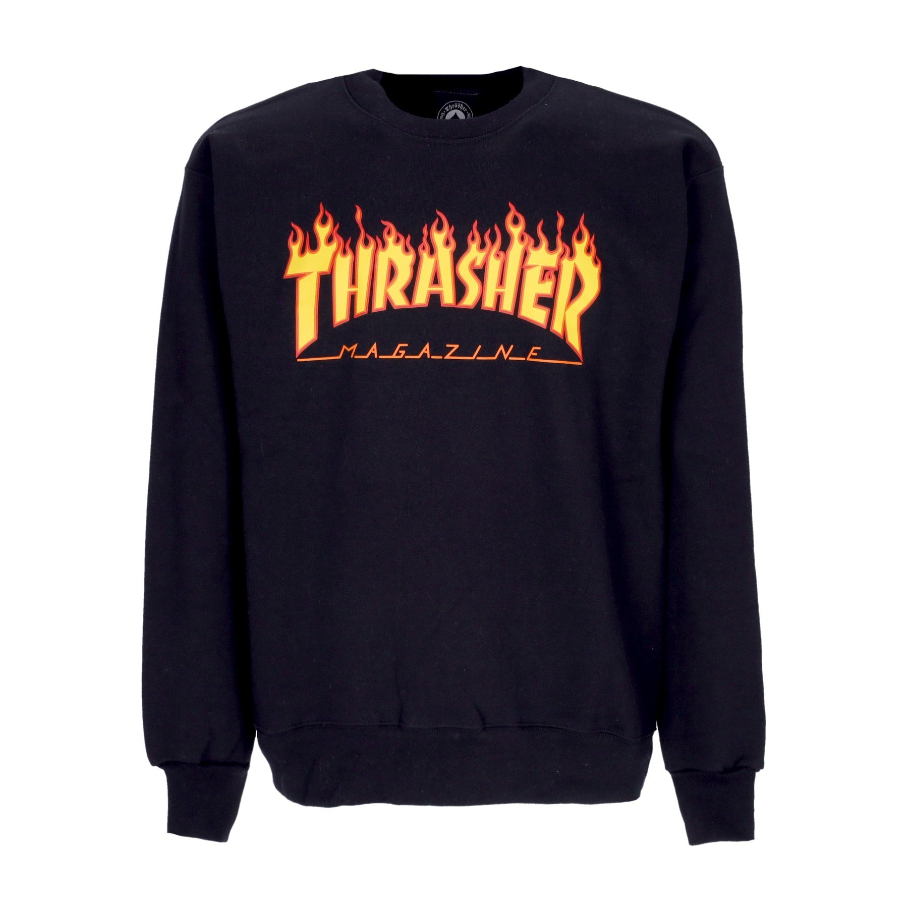 Thrasher, Felpa Girocollo Uomo Flame Crewneck, Black