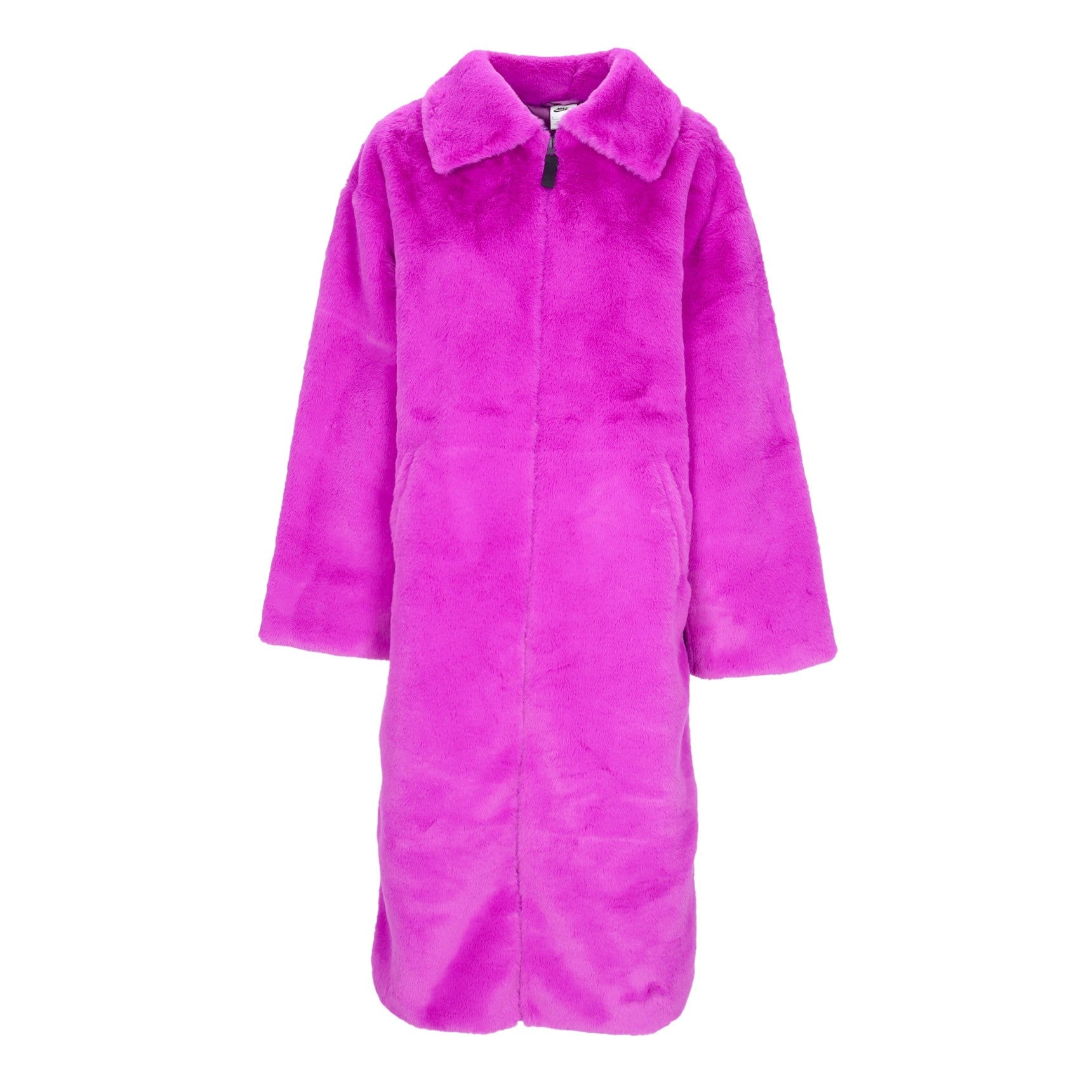 Nike, Pelliccia Donna Faux Fur Long Jacket, Vivid Purple/vivid Purple/black