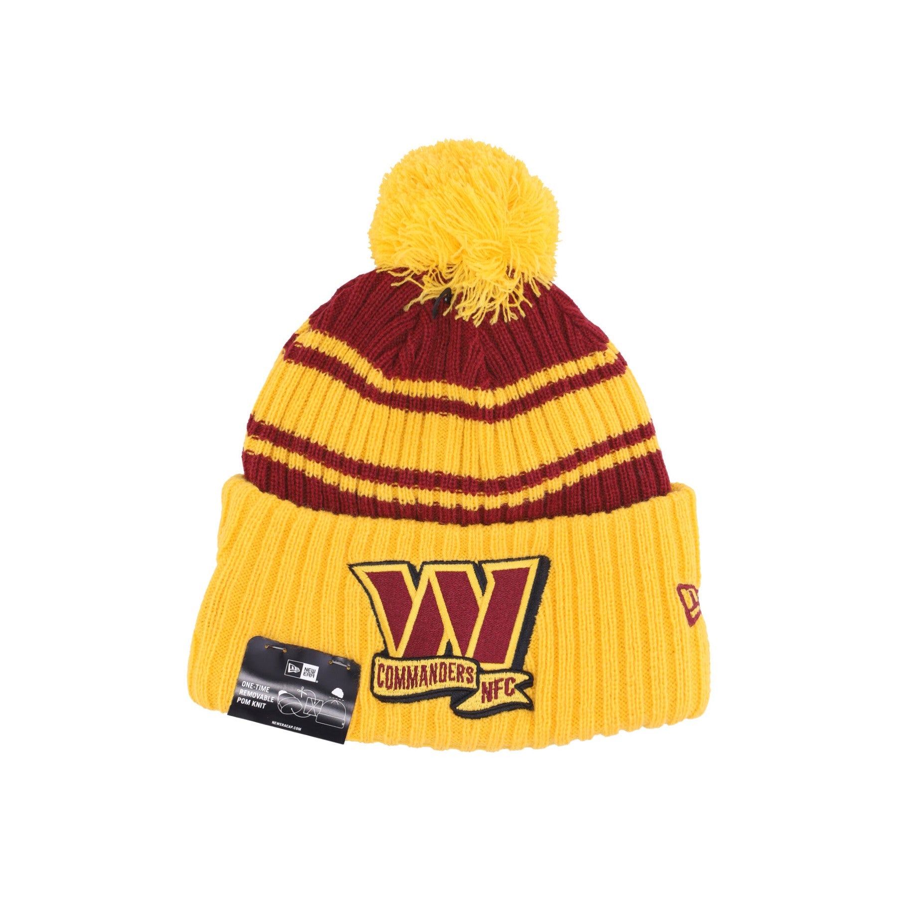 Hat Pom Pom Men Nfl Sport Sport Knit CW Wascom Couleurs de l'équipe originale