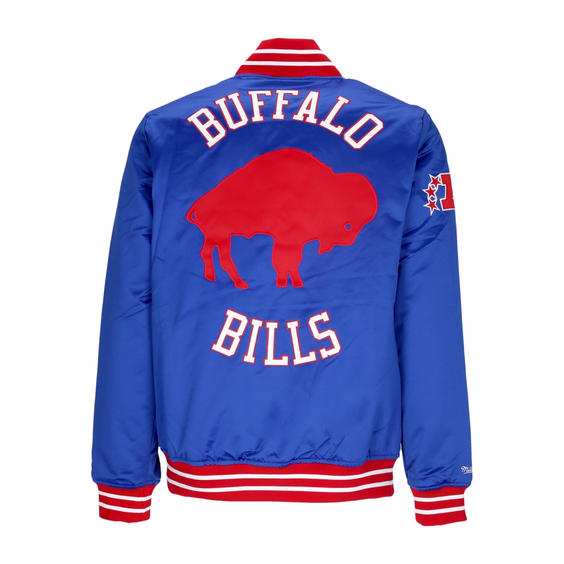 Mitchell & Ness, Giubbotto Bomber Uomo Nfl Heavyweight Satin Jacket Bufbil, 