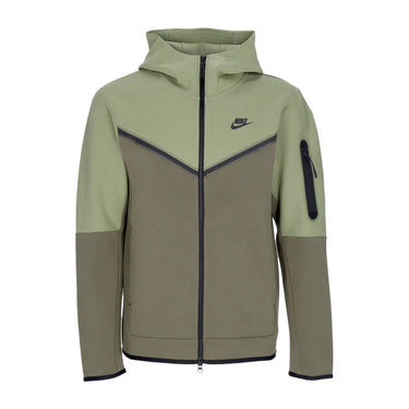 Nike, Felpa Leggera Cappuccio Zip Uomo Sportswear Tech Fleece Hoodie, Alligator/medium Olive/black
