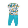 Jordan, Set T-shirt+pantalone Bambino Air Comic Aop Tee And Pant Set, Emerald