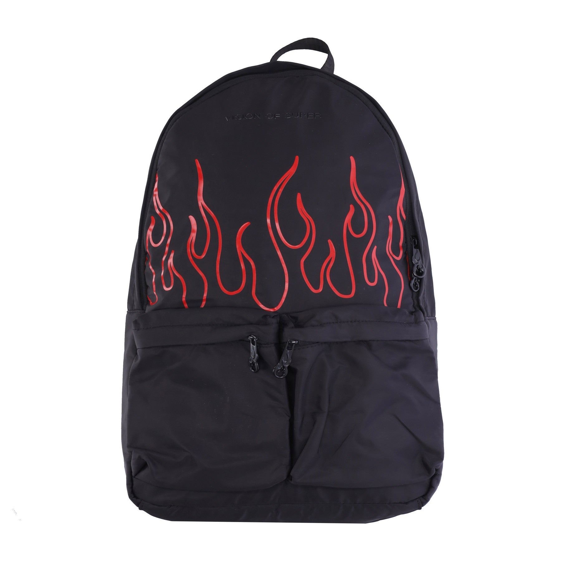 Vision Of Super, Zaino Uomo Flames Backpack, Black/red