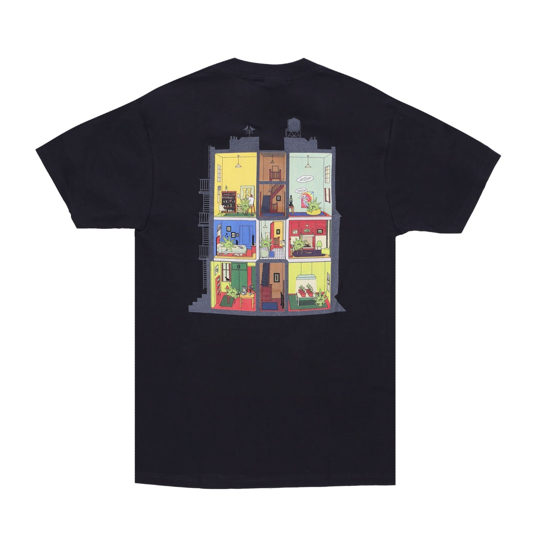 Huf, Maglietta Uomo At Home Tee, Black
