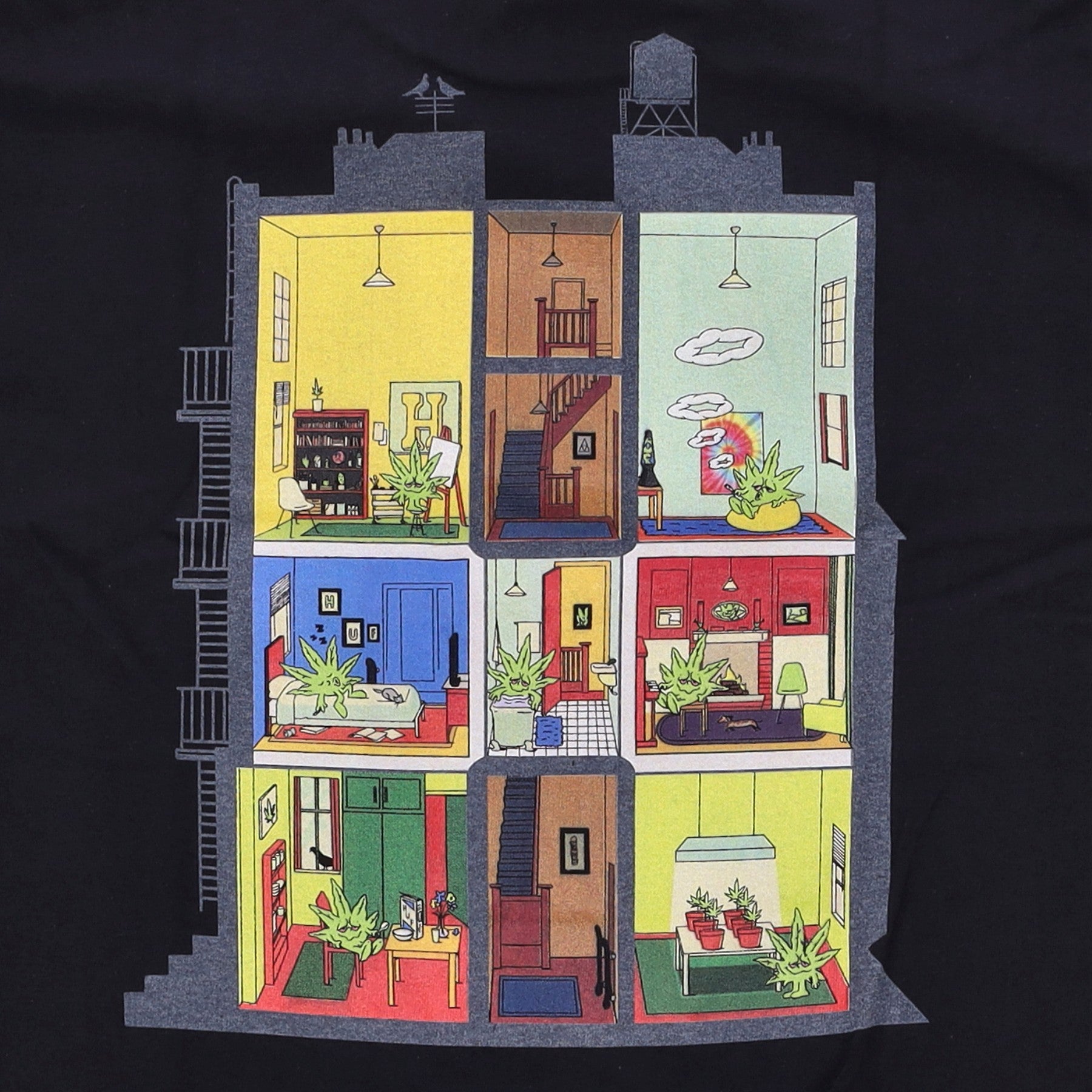 Huf, Maglietta Uomo At Home Tee, 