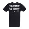 Atipici, Maglietta Uomo Follow Your Art Love Your Body Tee, Black