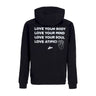 Atipici, Felpa Cappuccio Uomo Follow Your Art Love Your Body Hoodie, Black